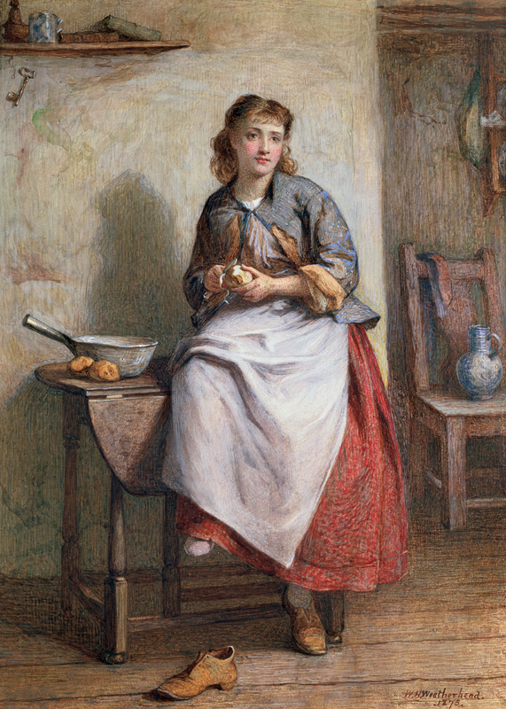 Girl Peeling Potatoes od William Harris Weatherhead