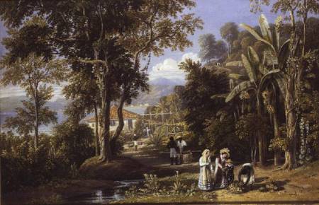 Garden Scene on the Broganza Shore, Rio de Janeiro od William Havell