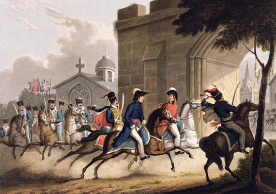 Entrance of Lord Wellington into Salamanca at the head of a Regiment of Hussars, May 20th 1813, from od William Heath