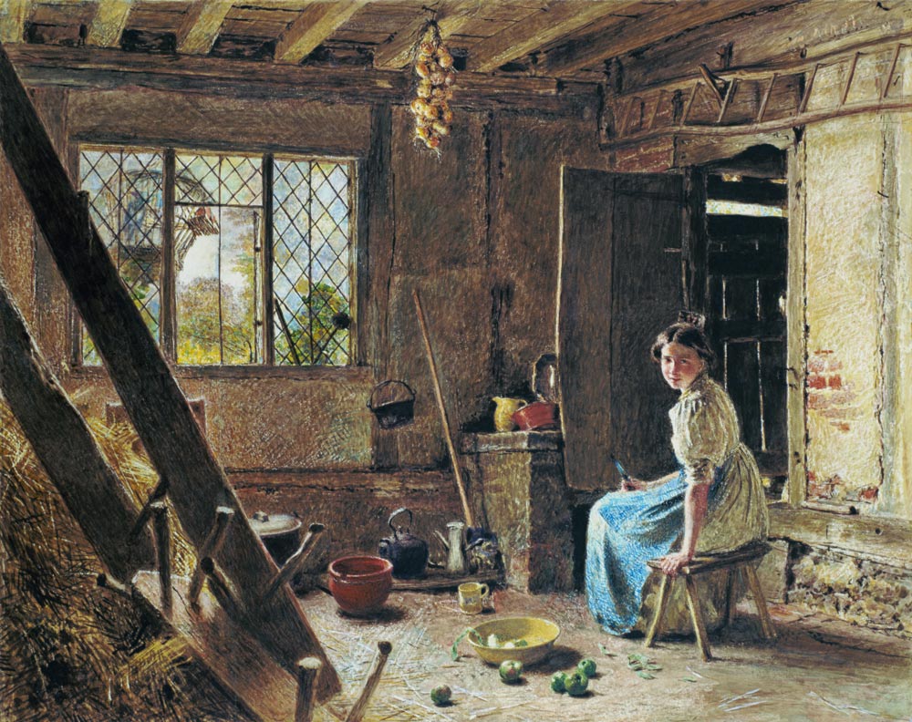 The Maid and the Magpie, A Cottage Interior at Shillington, Bedfordshire od William Henry Hunt