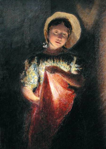 Girl in Candlelight od William Henry Hunt