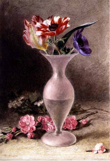 Glass vase and flowers od William Henry Hunt