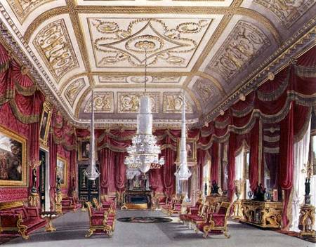 The Crimson Drawing Room, Carlton House from Pyne's 'Royal Residences' od William Henry Pyne