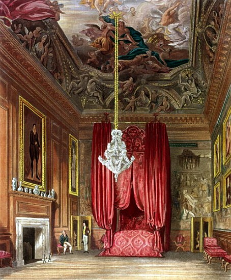 Queen Mary''s State Bed Chamber, Hampton Court from Pyne''s ''Royal Residences'' od William Henry Pyne