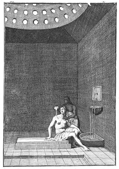A Turkish Bath, illustration from Aubry de la Mottraye''s ''Travels through Europe, Asia and into pa od William Hogarth