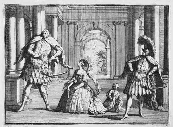Farinelli, Cuzzoni and Senesino in Handel''s ''Flavio'', c.1728 od William Hogarth
