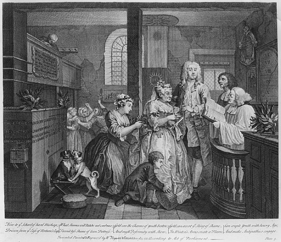 Married to an Old Maid, plate V from ''A Rake''s Progress'' od William Hogarth