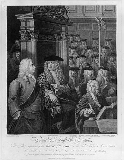 The House of Commons in Walpole''s administration, published 1803 od William Hogarth