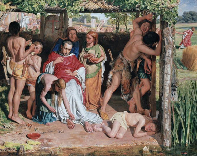 A Converted British Family Sheltering a Christian Missionary from the Persecution of the Druids od William Holman Hunt