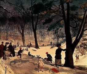 In winter in the Central park in New York od William J. Glackens