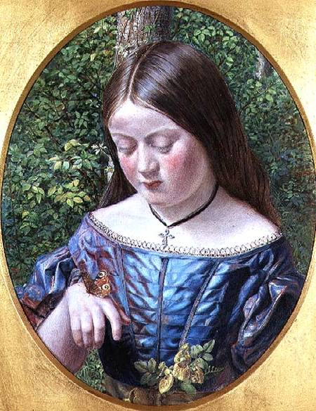 Girl with a Butterfly od William J. Webb or Webbe