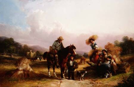 Harvesters Greeting Two Travellers od William Joseph Shayer
