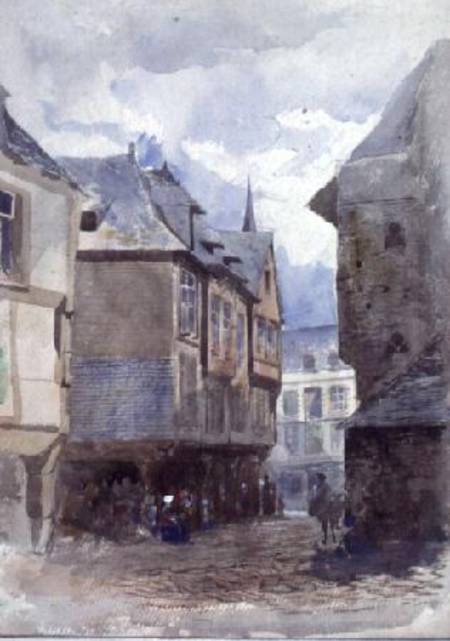 A Street in Dinan, France od William Linnaeus Casey