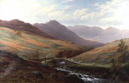 Elter Water and Langdale Pikes, Westmorland od William Mellor