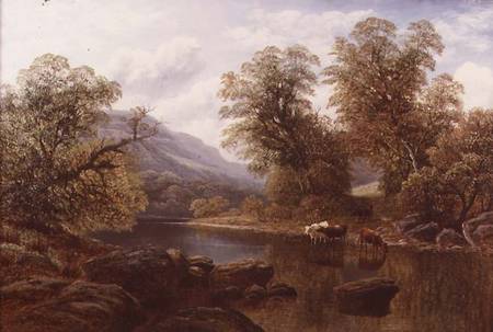 Landscape with a River and Cattle od William Mellor
