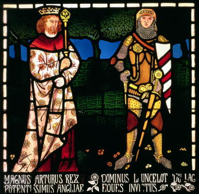 King Arthur and Sir Lancelot, 1862 (stained glass) od William  Morris