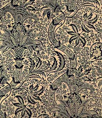 Wallpaper with navy blue seaweed style design od William  Morris