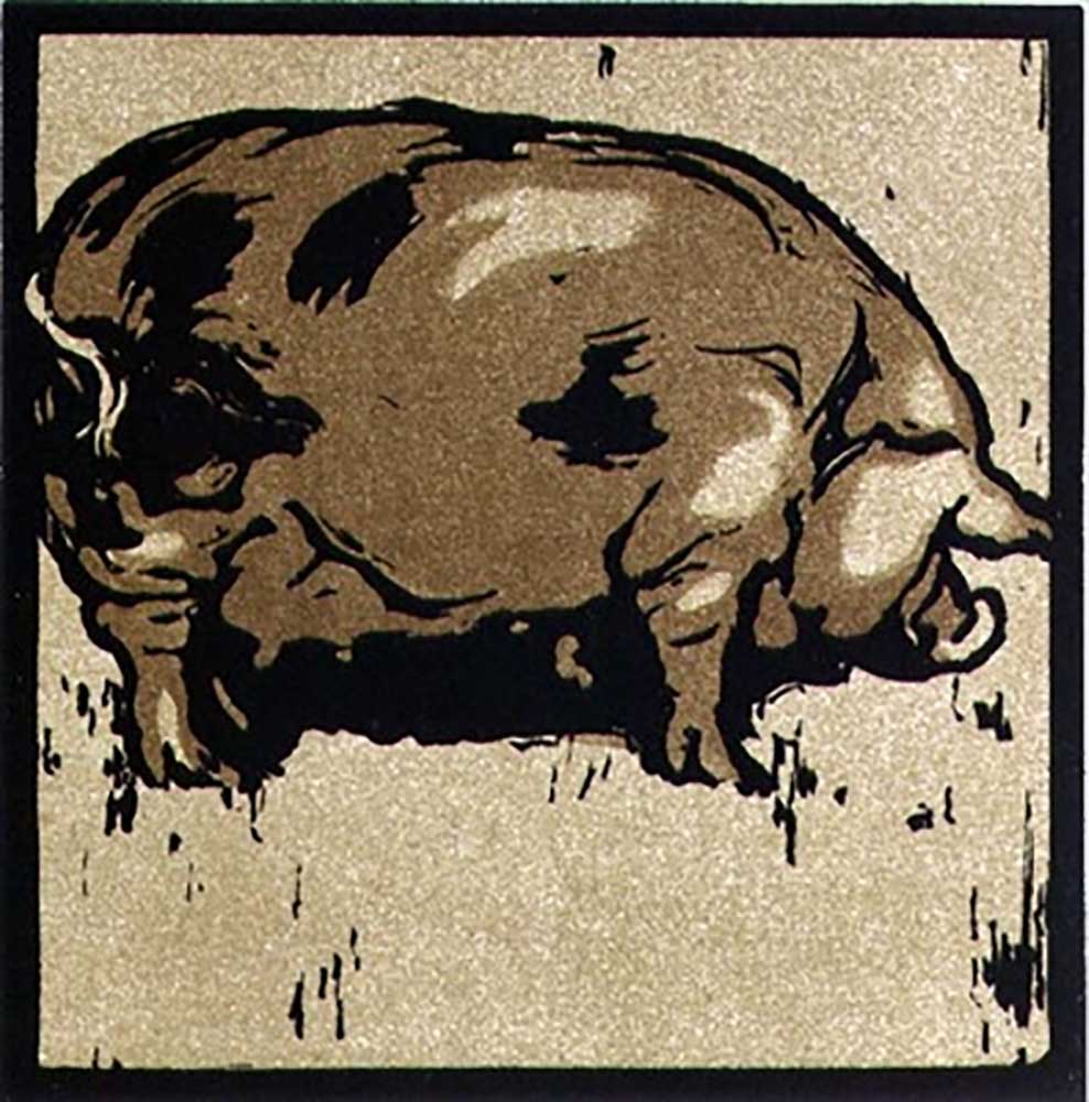 The Learned Pig, from The Square Book of Animals, published by William Heinemann, 1899 od William Nicholson