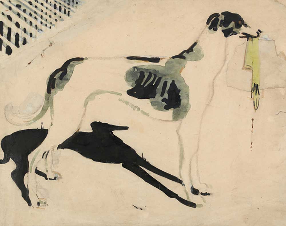 The grey hound with the glove od William Nicholson