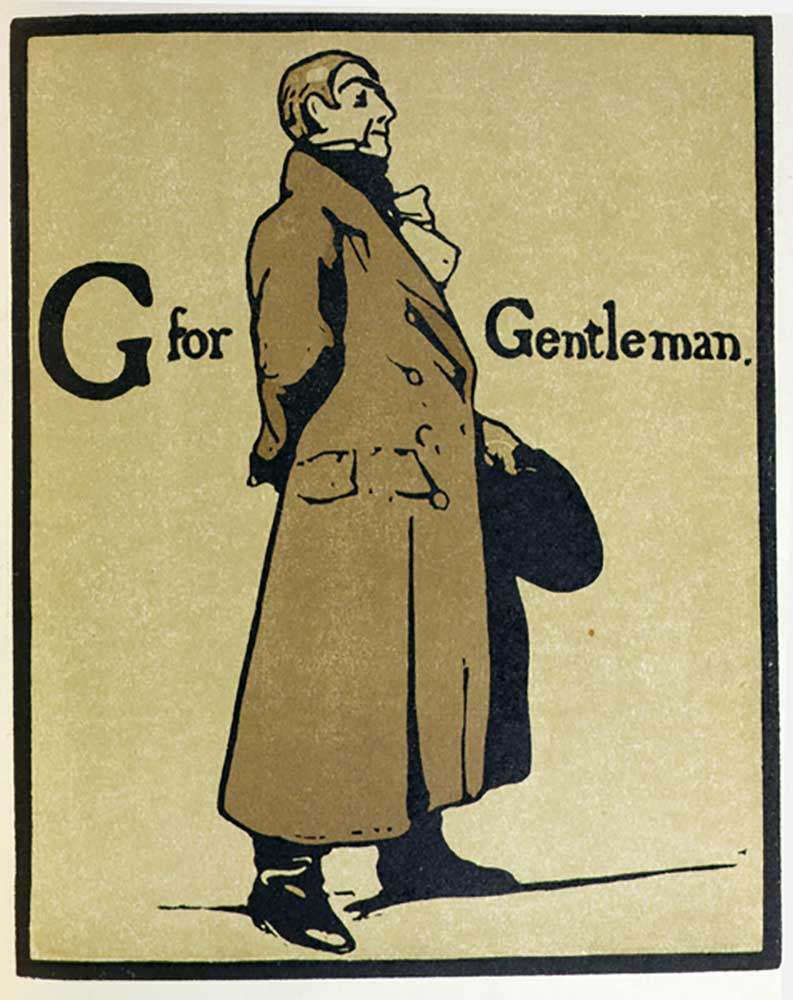 G is for Gentleman, illustration from An Alphabet, published by William Heinemann, 1898 od William Nicholson