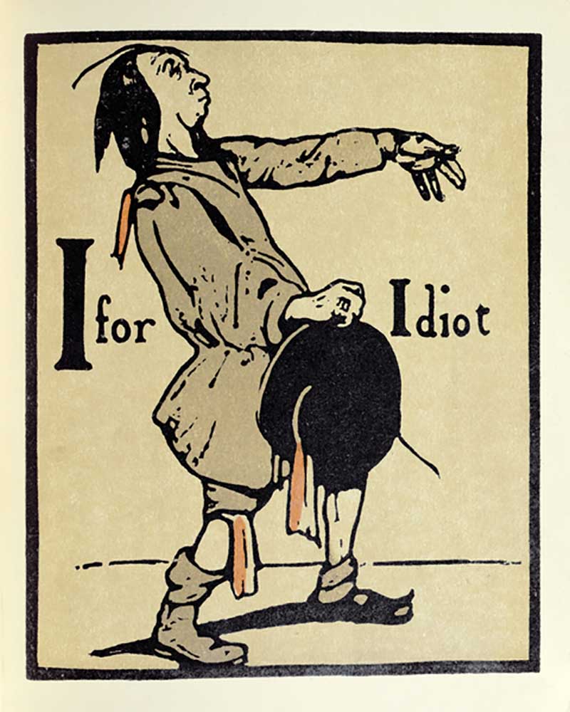 I is for Idiot, illustration from An Alphabet, published by William Heinemann, 1898 od William Nicholson