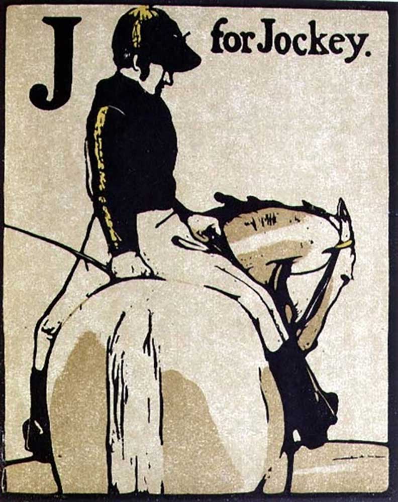 J for Jockey, illustration from An Alphabet, published by William Heinemann, 1898 od William Nicholson