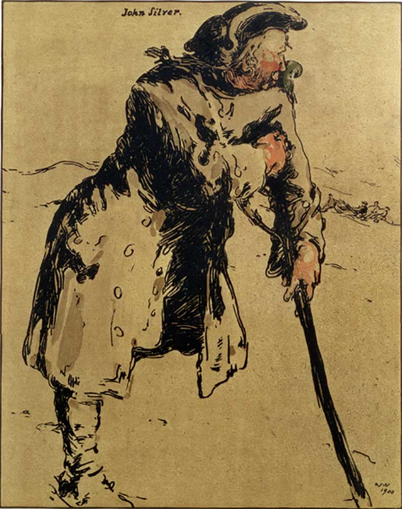 John Silver, illustration from Characters of Romance, first published 1900 od William Nicholson