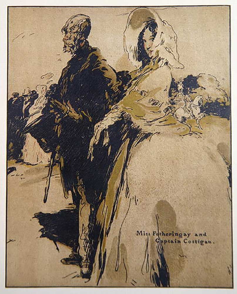 Miss Fotheringay and Captain Costigan, illustration from Characters of Romance, first published 1900 od William Nicholson