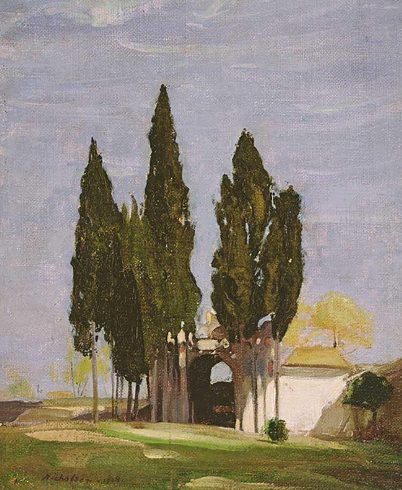 Cypresses, Palatine Hill, Rome, 1908 od William Nicholson