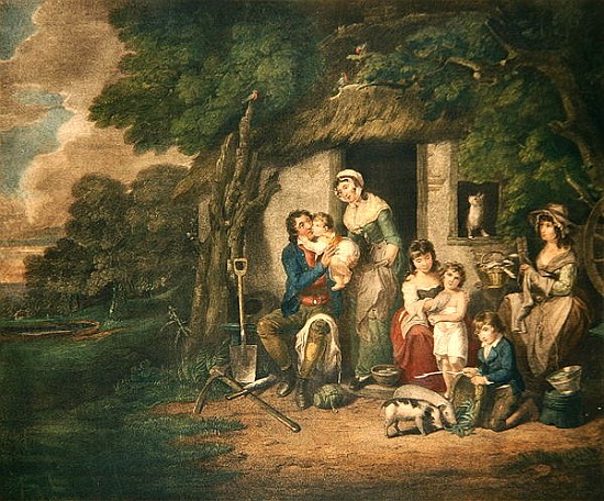 Saturday Evening, 1795 (colour engrving) od William Nutter