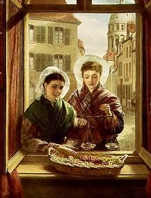 Fruit sellers in front of my window in Boulogne od William Powel Frith
