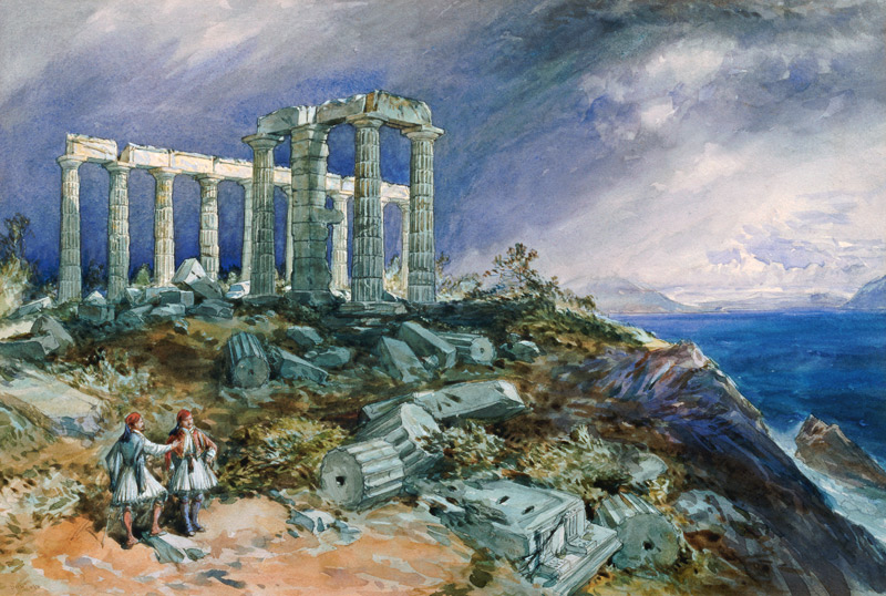 The Temple of Poseidon, Sunium od William Simpson