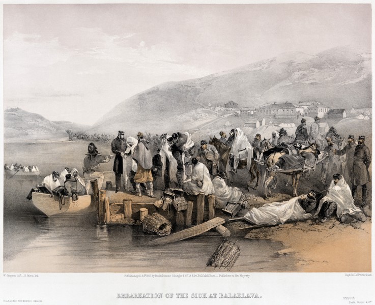The Embarkation of the sick at Balaklava od William Simpson