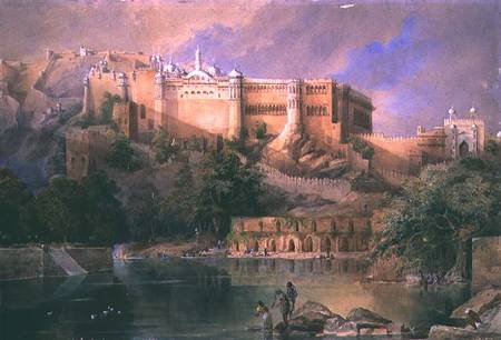 The Fort at Amber, Rajasthan od William Simpson