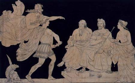 Achilles Restrained by Minerva from Rushing Upon Agamemnon od William Spence