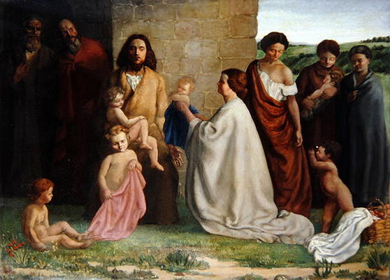 'Suffer little children to come unto me', 1905 (oil on canvas) od William Strang