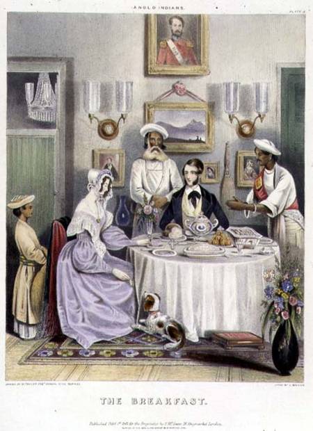 The Breakfast, plate 3 from 'Anglo Indians', engraved by J. Bouvier od William Tayler