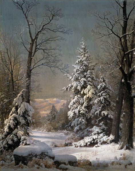 Snow-covered trees od William Trost Richards