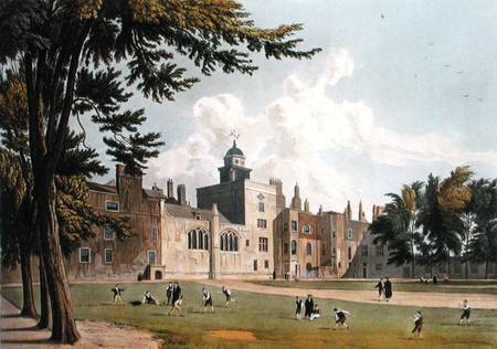 Charter House from the Play Ground, from 'History of Charter House', part of Ackermann's 'History of od William Westall