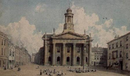Sessions House and Market, Lancaster od William Westall