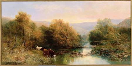 Cattle on the Dart in Autumn od William Widgery