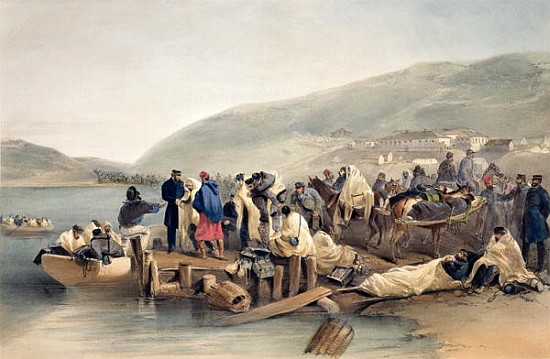 The Embarkation of the Sick at Balaklava, plate from ''The Seat of War in the East'', published by   od William 'Crimea' Simpson