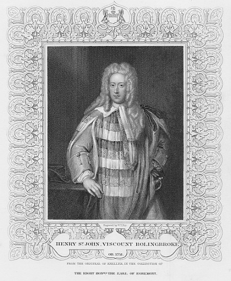 Portrait of Henry St. John Viscount Bolingbroke od William Thomas Fry