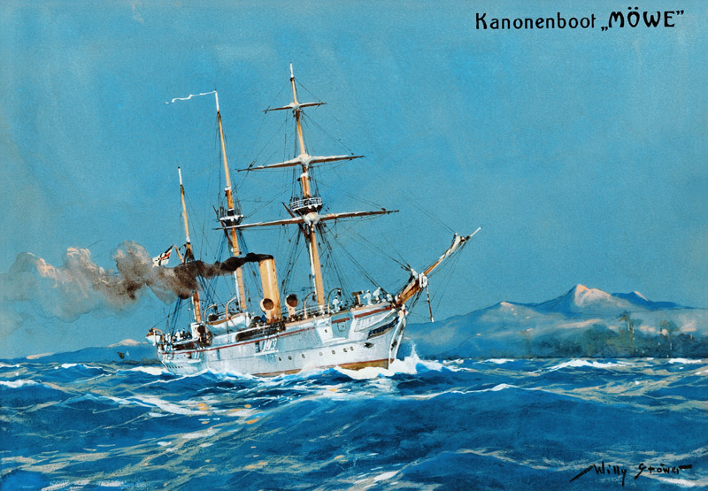 Das Kanonenboot "Möwe" od Willy Stöwer