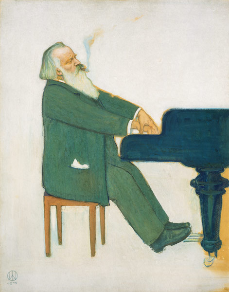 Johannes Brahms at the wing od Willy von Beckerath