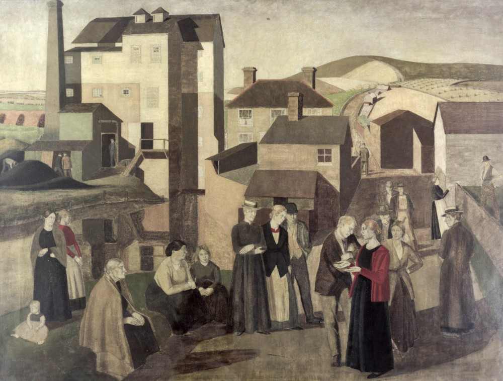 A Scene in a Village Street with, Mill-Hands Conversing od Winifred Knights