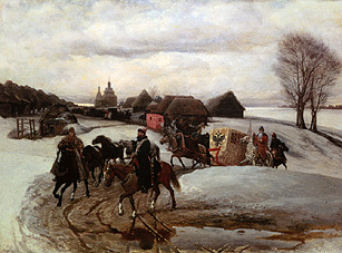 The pilgrimage of the Tsar in spring in the time of the Aleksej Michailowitsch. od Wjatscheslaw Grigor. Schwarz