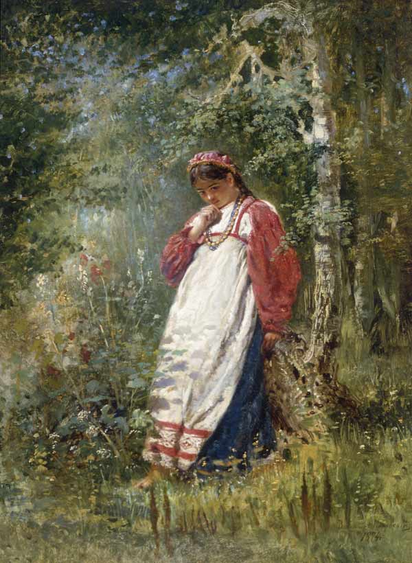 Young Girl in the Wood od Wladimir Jegorowitsch Makowski