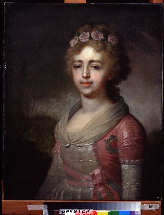 Portrait of Grand Duchess Alexandra Pavlovna (1783-1801), Daughter of Emperor Paul I od Wladimir Lukitsch Borowikowski