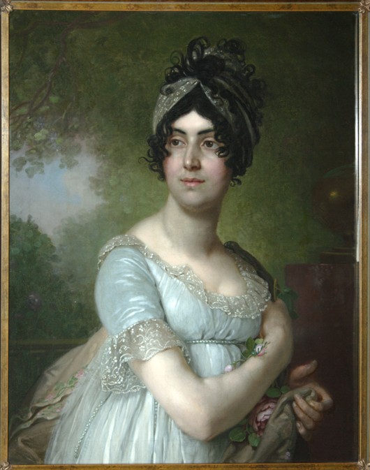Portrait of Darya Semyonovna Yakovleva od Wladimir Lukitsch Borowikowski